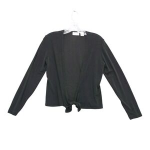 Chico's Travelers Tie Front Cardigan Lightweight Black Size 0‎ S